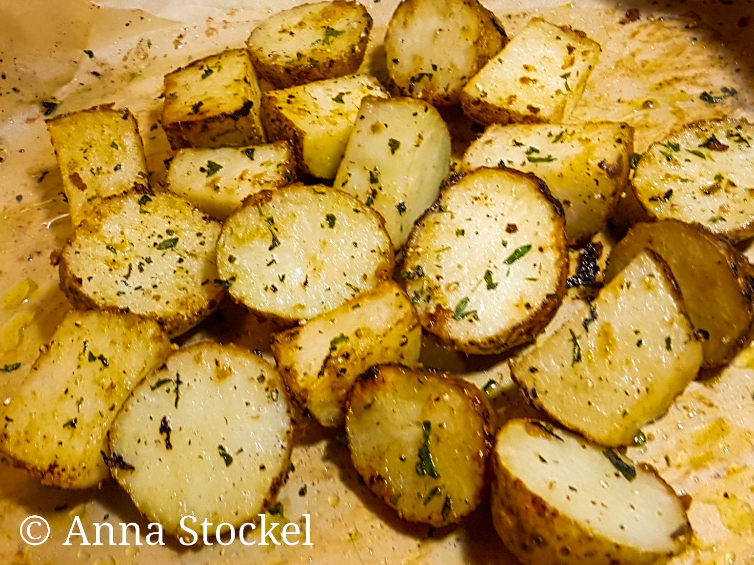 Greek Lemon and Garlic Roasted Potatoes with Fresh Oregano Wild Woman