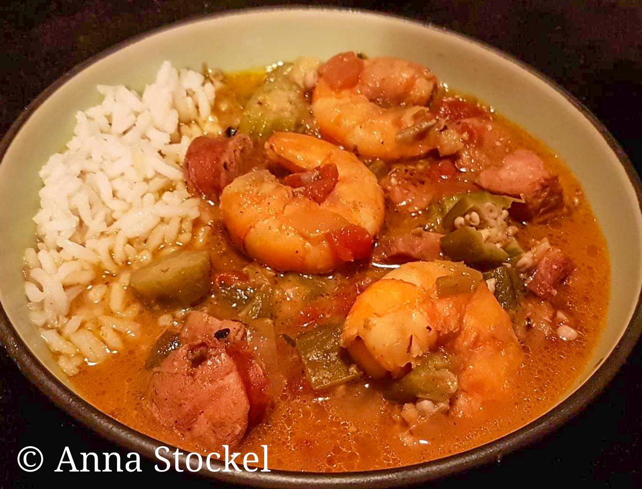 Shrimp, Okra, and Andouille Smoked Sausage Gumbo, Instant Pot - Wild ...